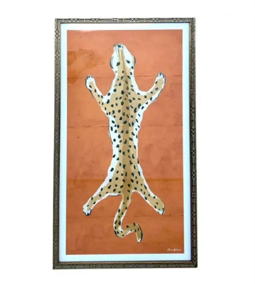 Dana Gibson Large Framed Orange Tiger Print - 7