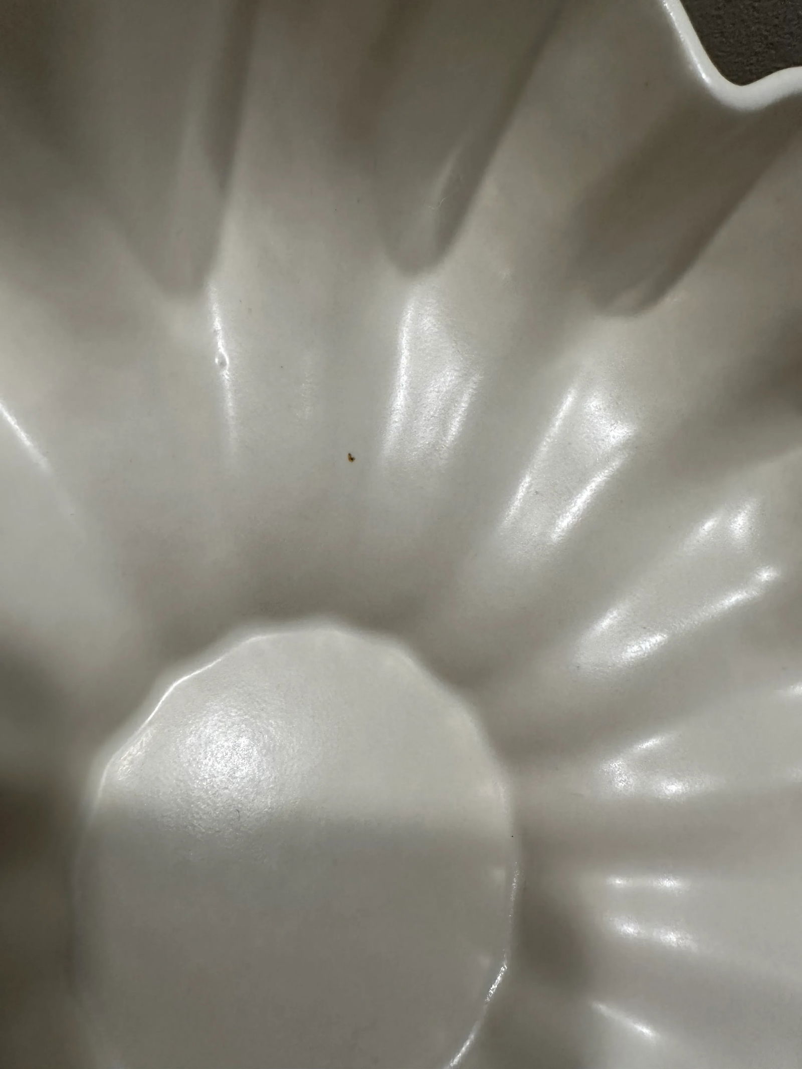 Vintage Red Wing Pottery White Fluted Bowl - 7