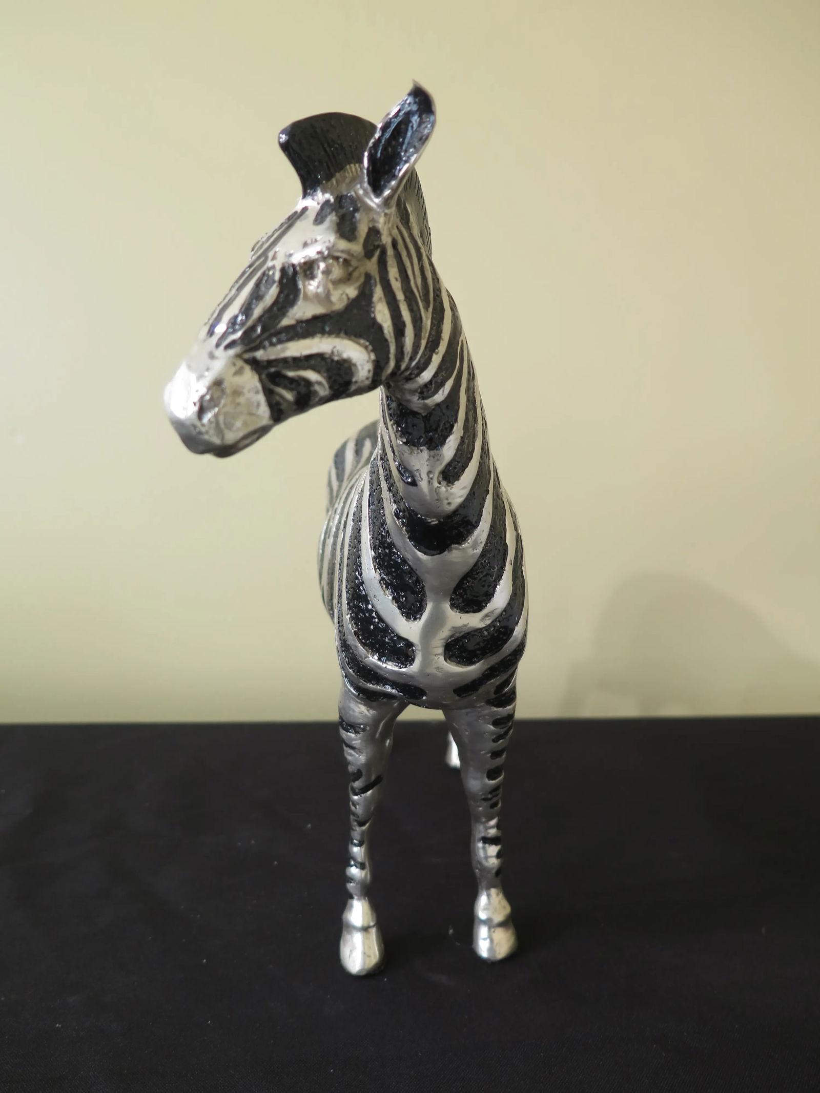 Modern Signature Statuary Bronze Silver Finish Zebra Sculpture - 3