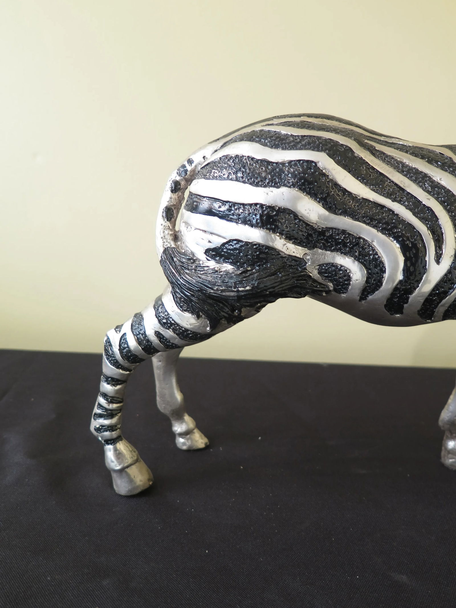 Modern Signature Statuary Bronze Silver Finish Zebra Sculpture - 4