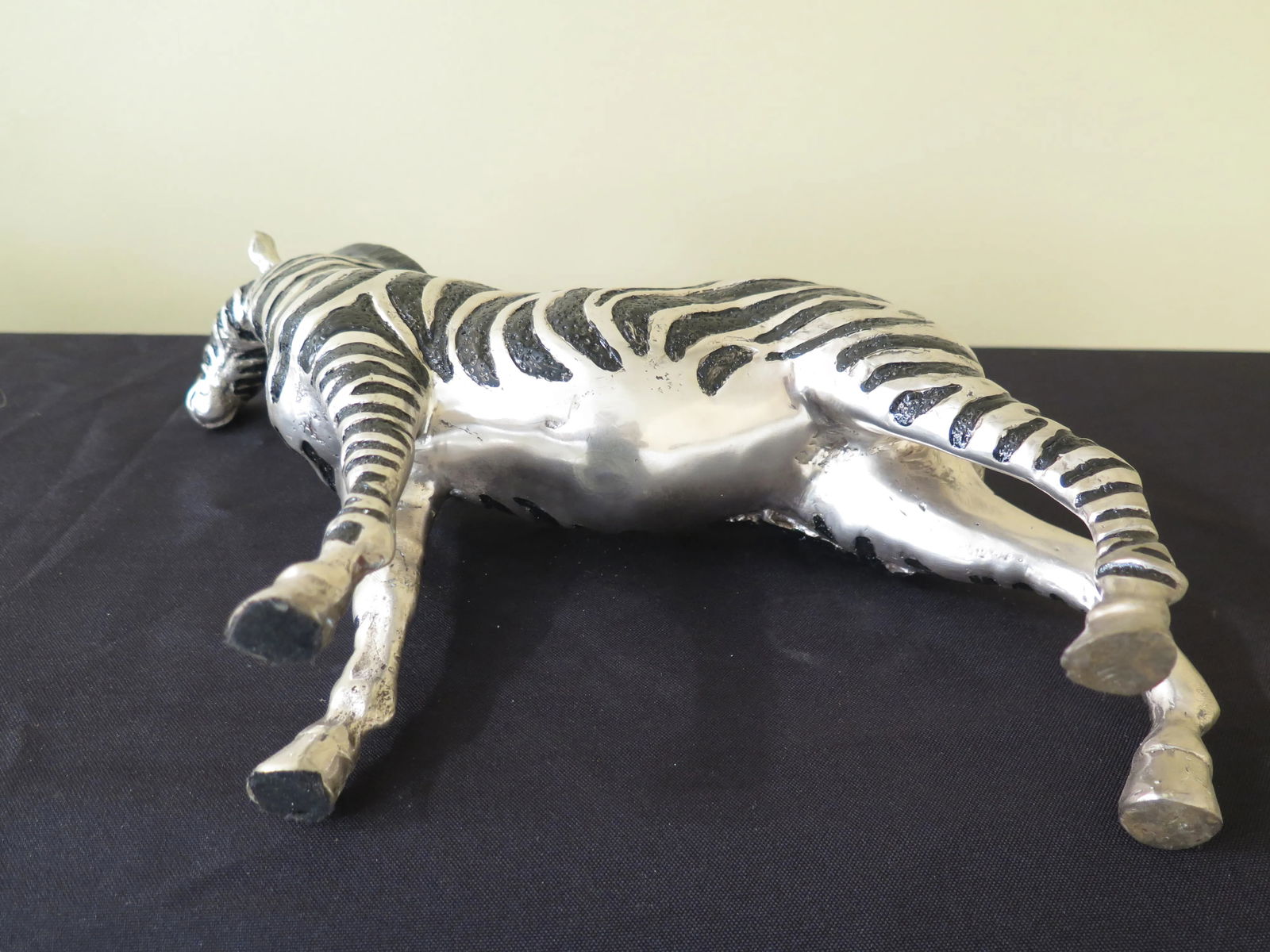 Modern Signature Statuary Bronze Silver Finish Zebra Sculpture - 6