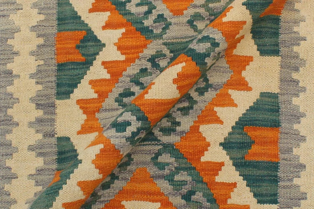 1990s Tribal Kilim Rust Purple Wool Rug - 2'2" X 3'0" - 5