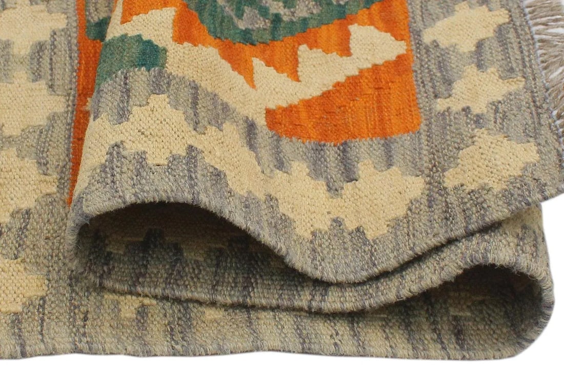 1990s Tribal Kilim Rust Purple Wool Rug - 2'2" X 3'0" - 6