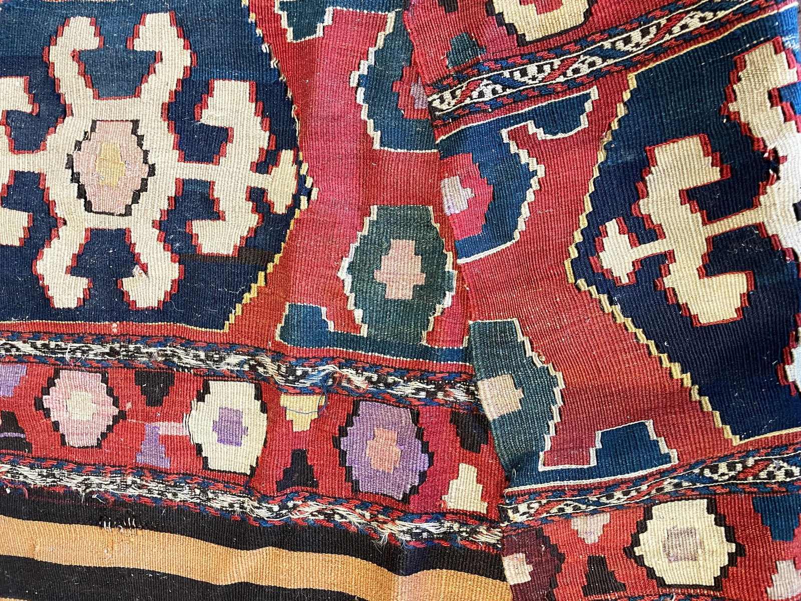 Antique Shahsavan Kilim/Rug, C-1900's as Is - 4