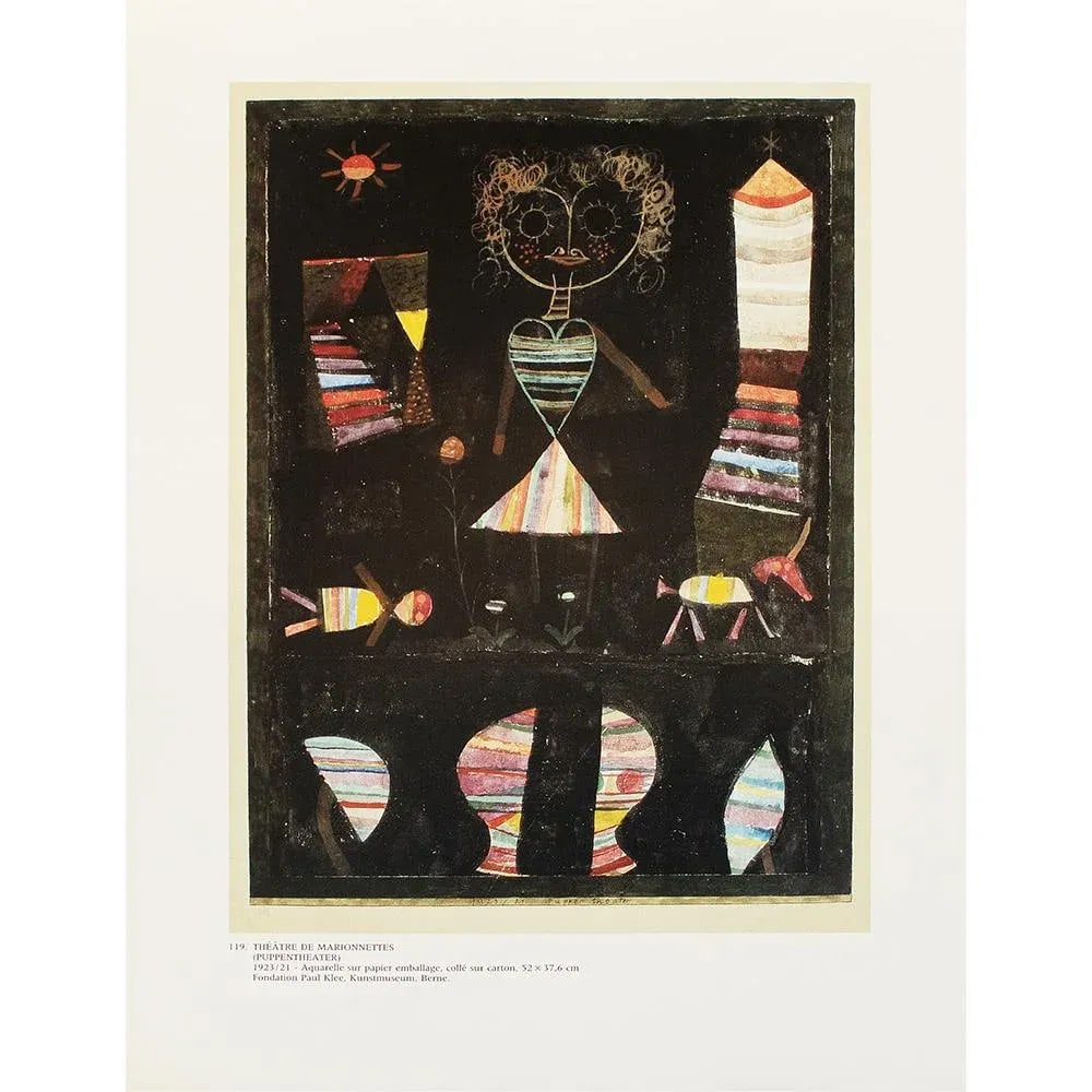 1989 After Paul Klee "Puppet Theater", Full-Color Print From France - 6