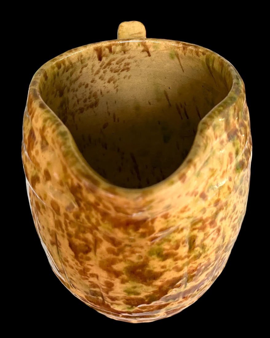 Antique Large Splatterware Ceramic Pitcher - 5