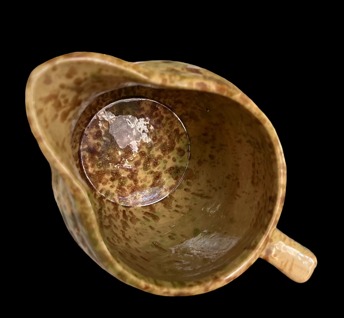 Antique Large Splatterware Ceramic Pitcher - 8