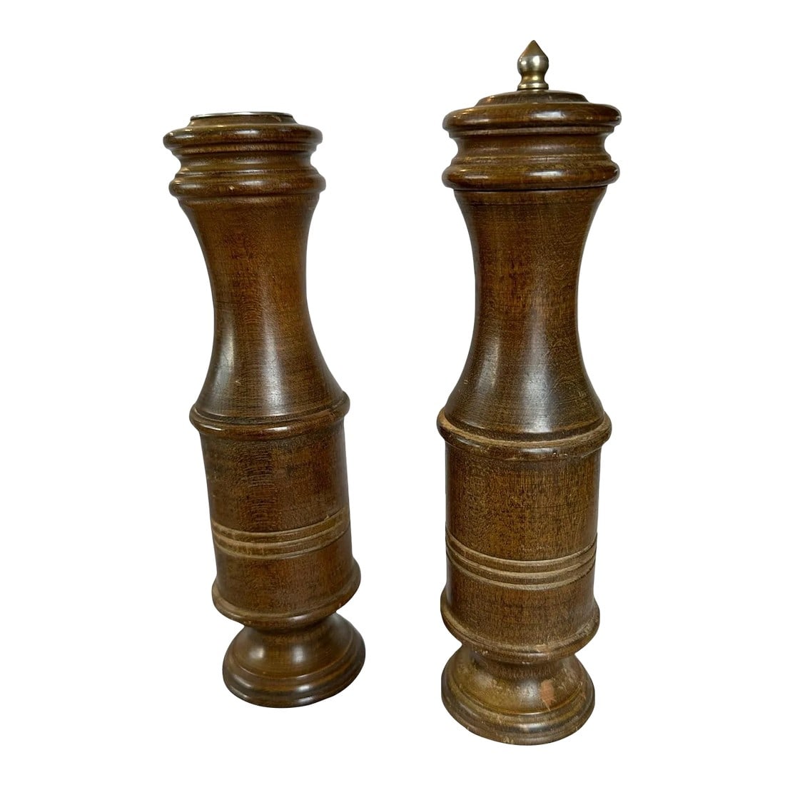 Vintage Wood Turned Salt and Pepper Mill Set- 2 Pieces (1 of 8)