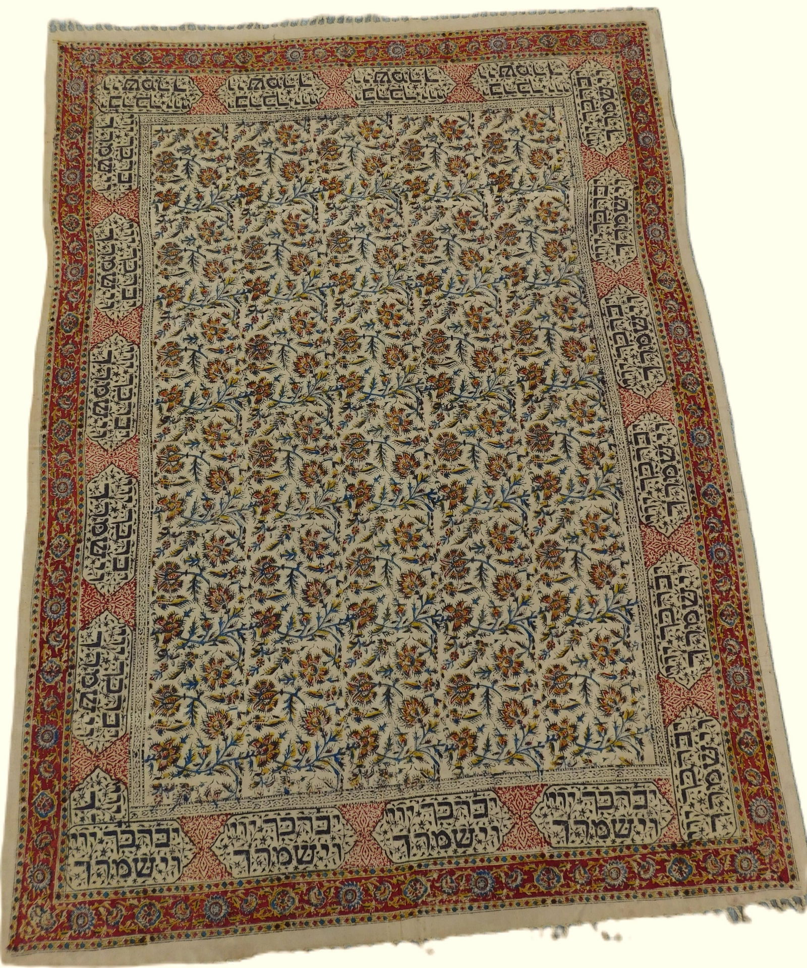 1970s Hand Block Print Screen or Tablecloth - 3