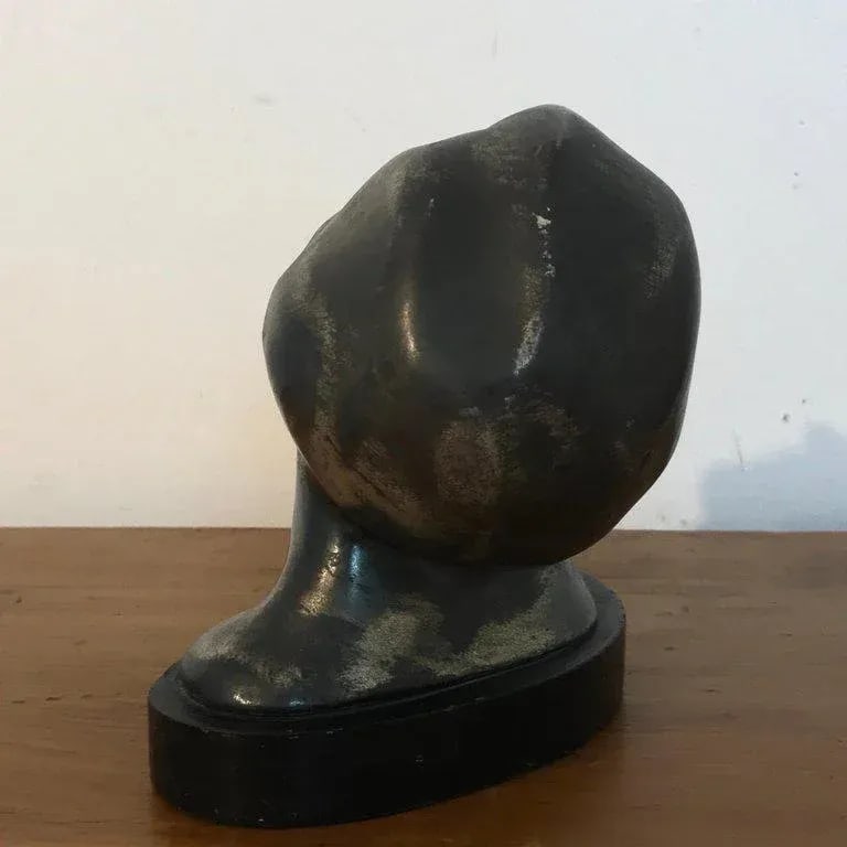 Early 20th Century Art Deco Zinc Flapper Portrait Bust - 2