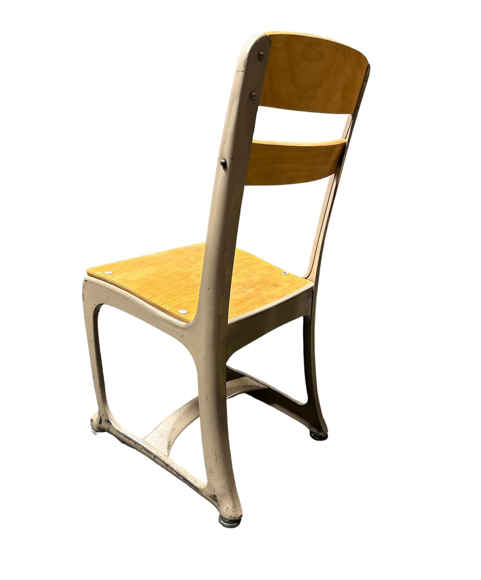 Children's School Chair Metal With Wood - 3