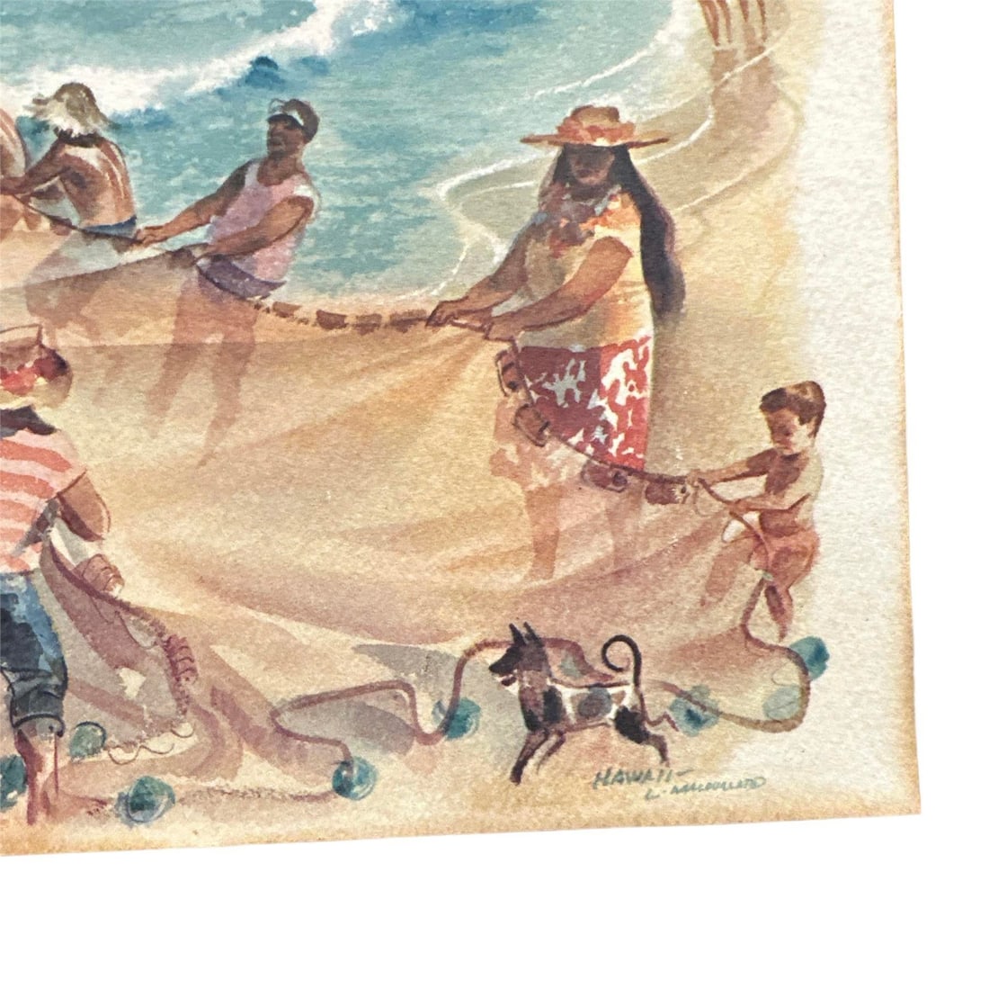 Framed S.S. Lurline Matson Lines Wine Menu Hawaii Watercolor Louis Macouillard 1966 - 5