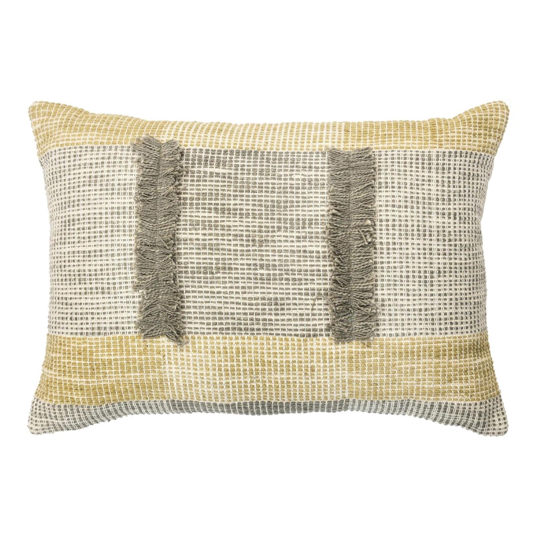 Modern Boho Chic Wool and Cotton Pillow in Muted Tones (1 of 2)