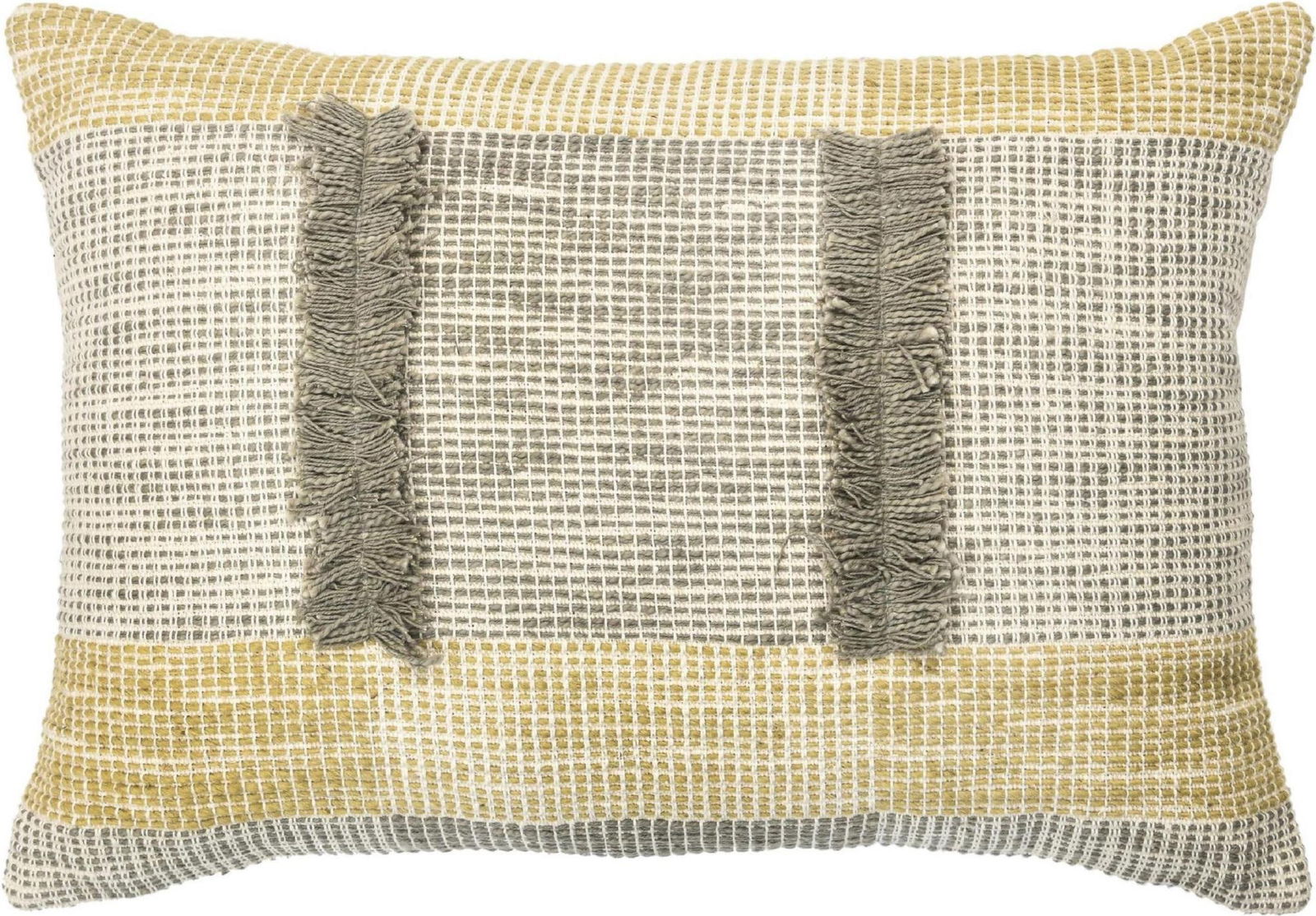 Modern Boho Chic Wool and Cotton Pillow in Muted Tones - 2