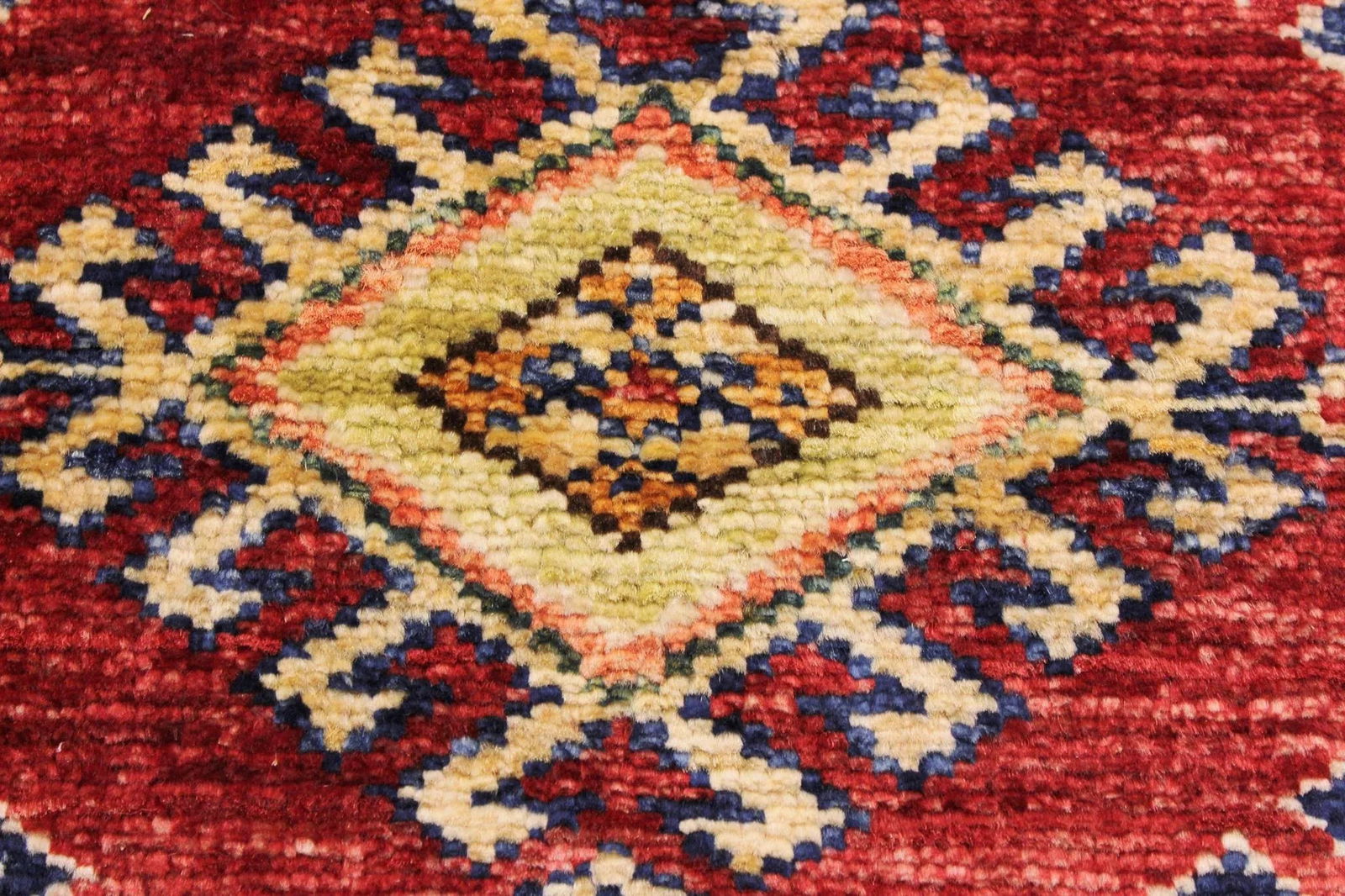 1990s Rustic Kazak Red/Beige Hand-Knotted Wool Rug - 2'0 X 2'10 - 6