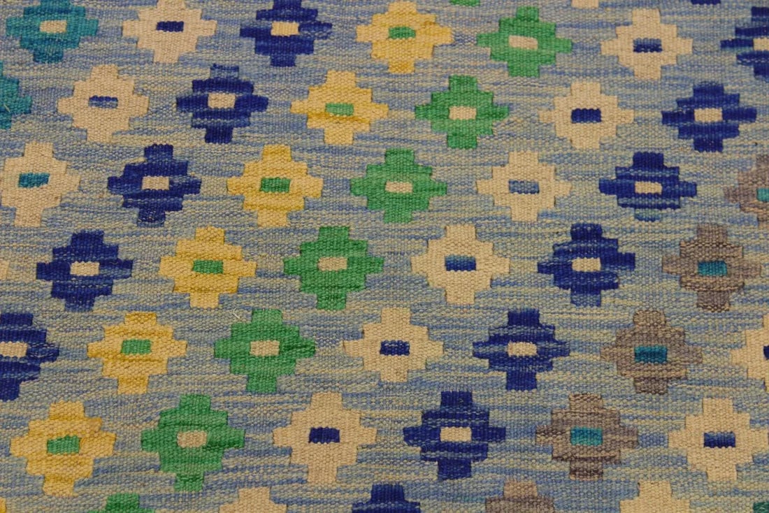 Boho Chic Tribal Kilim Hand-Woven Wool Rug -2'8"x 4'1" - 4