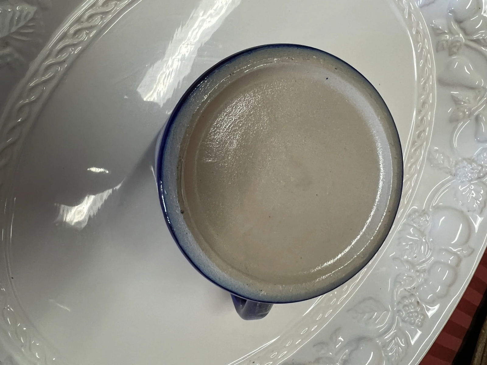 Mid 20th Century Vintage Stoneware Beer Mug Salt Glazed Cobalt Blue - 4