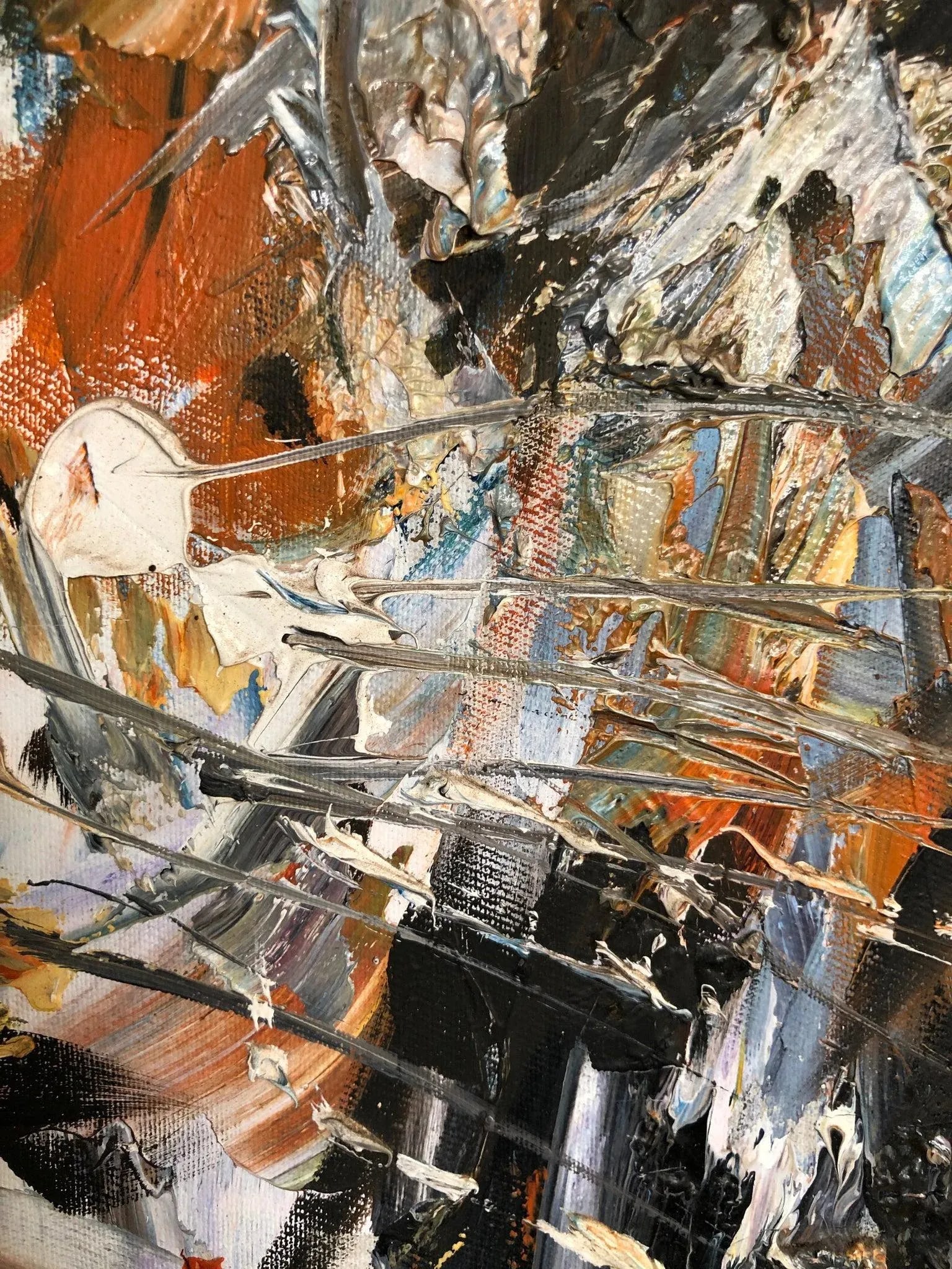 The Tiger Abstract Oil on Canvas Signed on the Bottom Thu Sophannarith (Cambodian, 1960) - 3