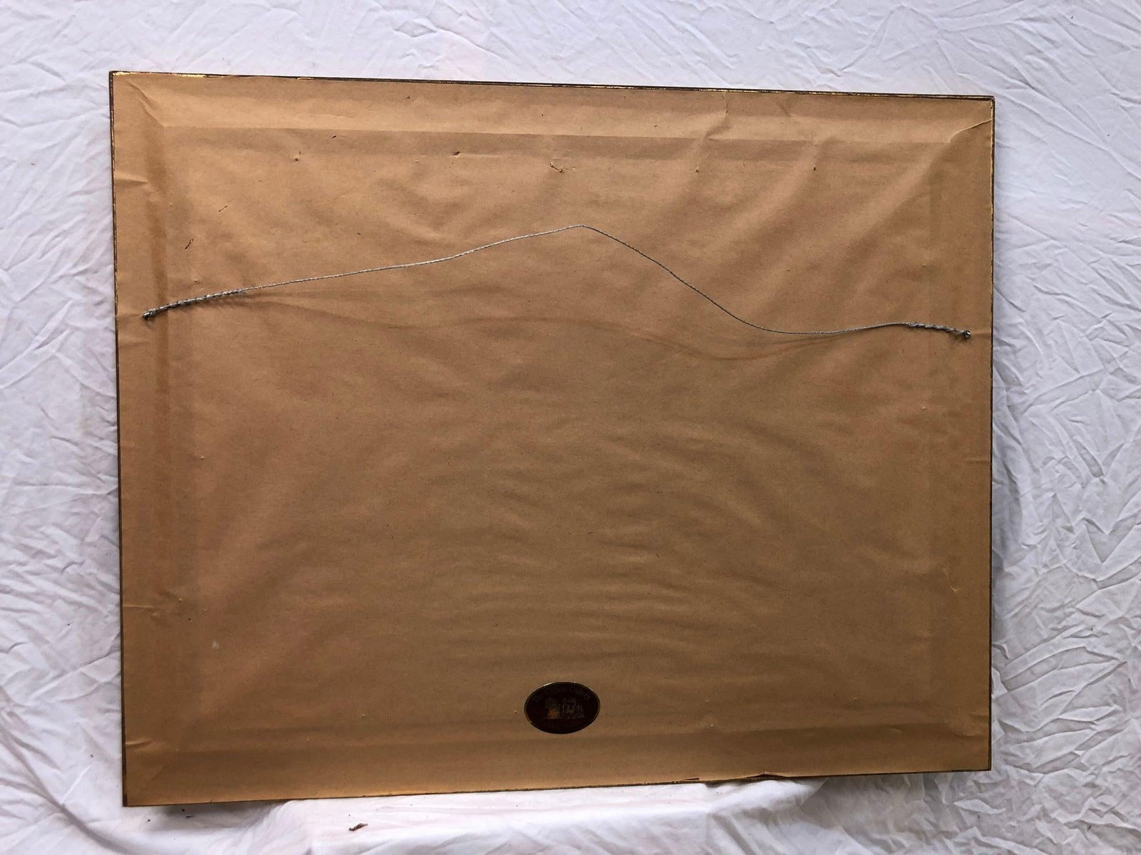 Winter Stroll by the Brick House - Original Oil Painting Signed on the Bottom 1977, Framed - 2