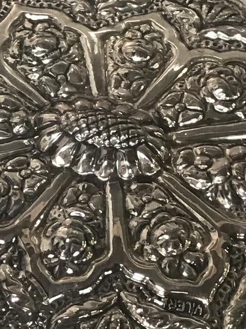 Mid 20th Century Turkish 800 Sterling Silver Decorative Oval Mirror - 3