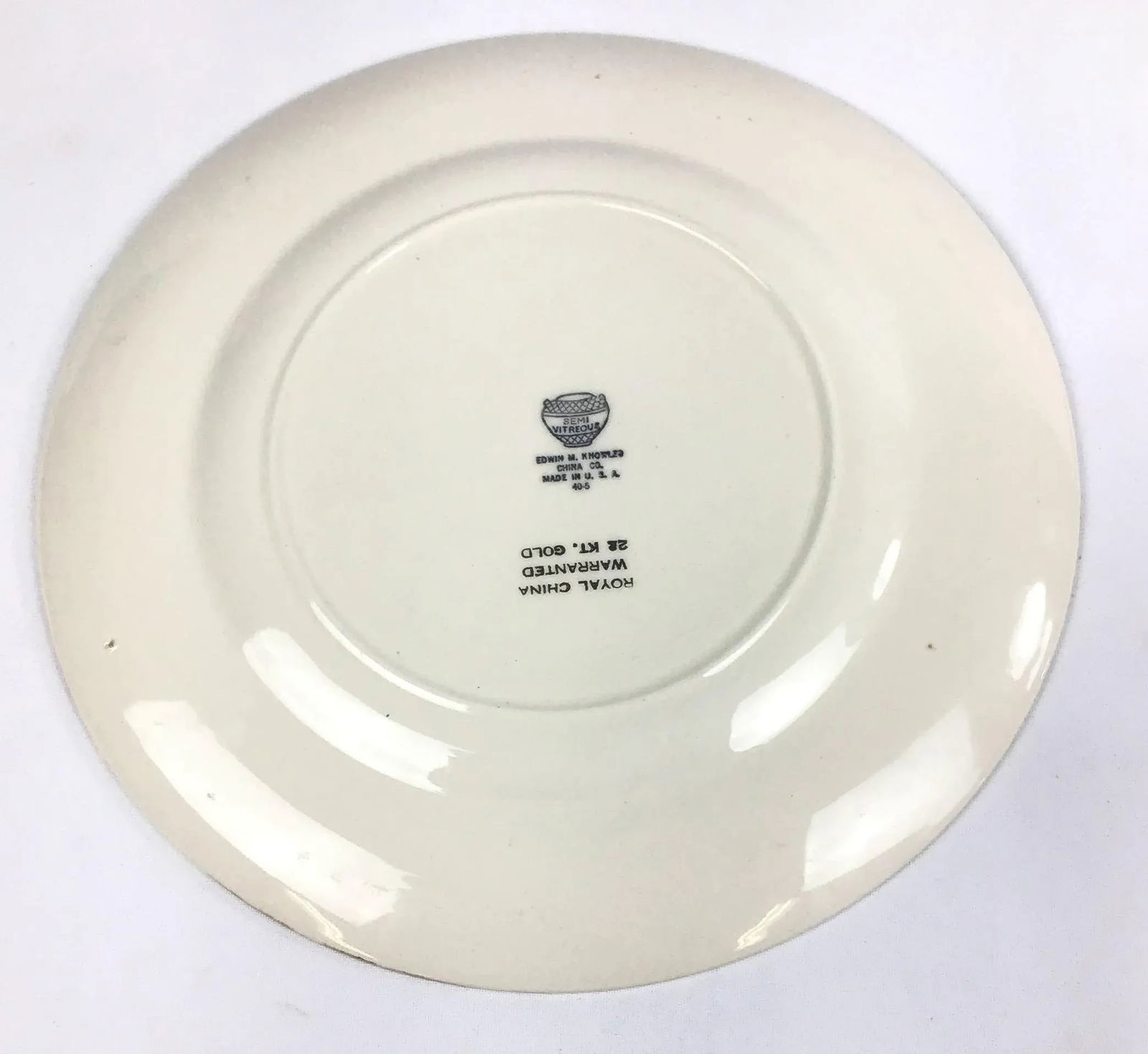 Red and Blue Border with Floral and 22k Gold Plates - a Pair - 9