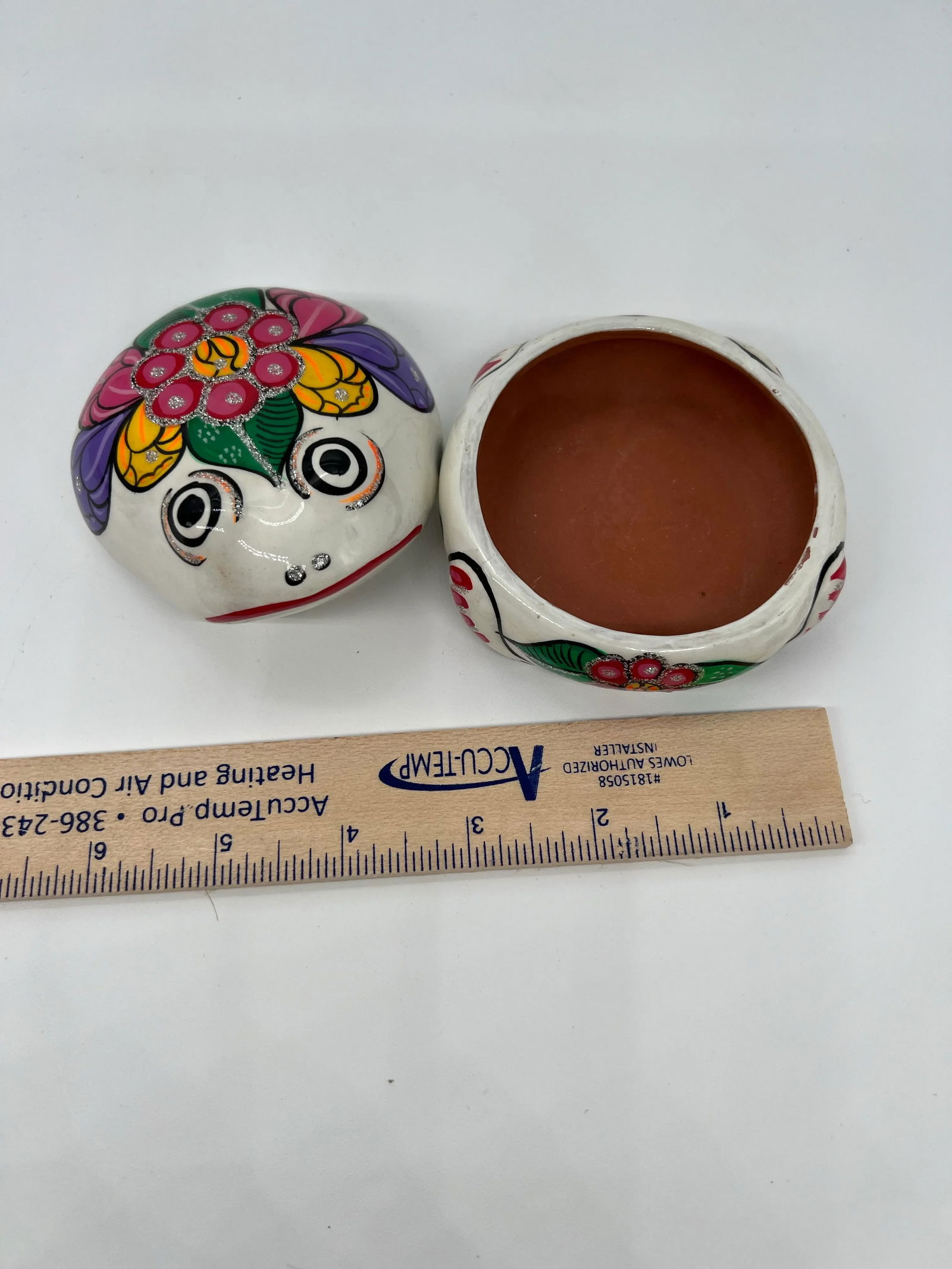 Terracotta Mexican Folk Art Frog Box - 3