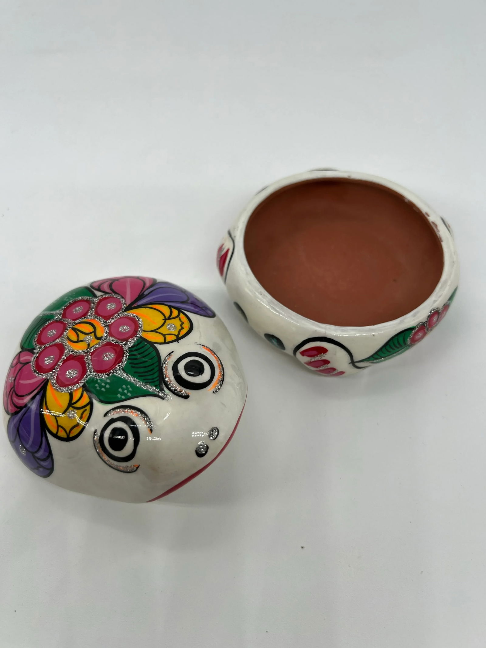 Terracotta Mexican Folk Art Frog Box - 5