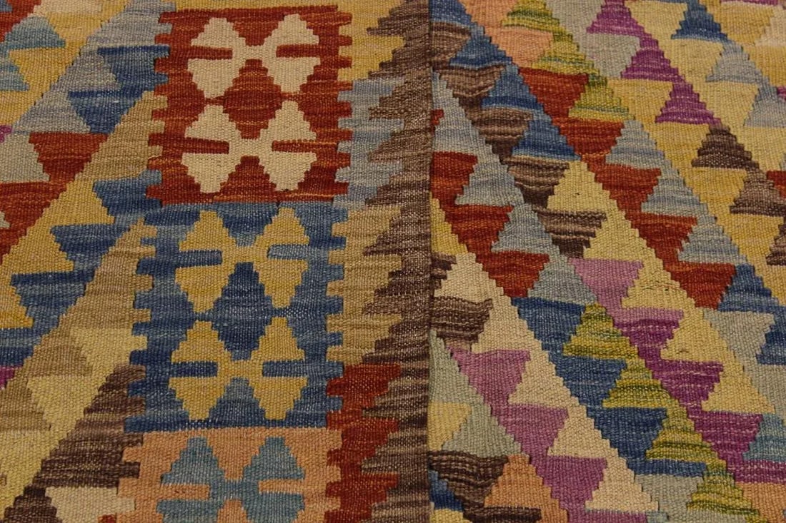 1990s Modern Abstract Hand-Woven Kilim Wool Rug - 6'7" X 9'9" - 7