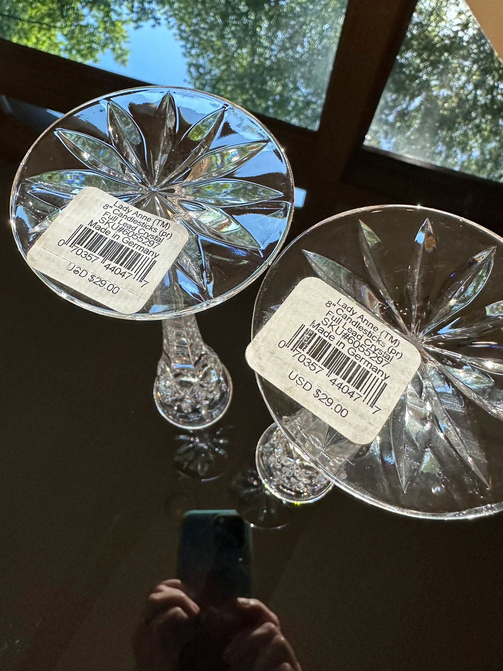 Late 20th Century Gorham Lady Anne Crystal Candlesticks- a Pair - 5