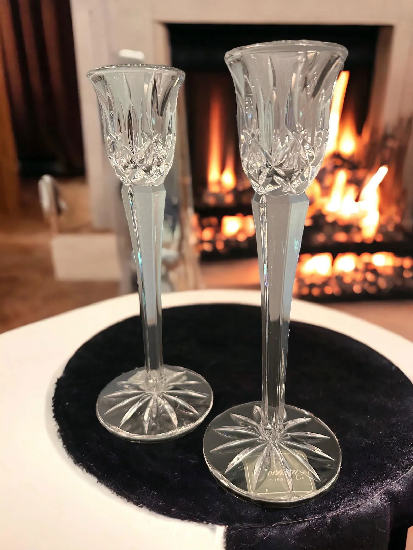 Late 20th Century Gorham Lady Anne Crystal Candlesticks- a Pair - 6