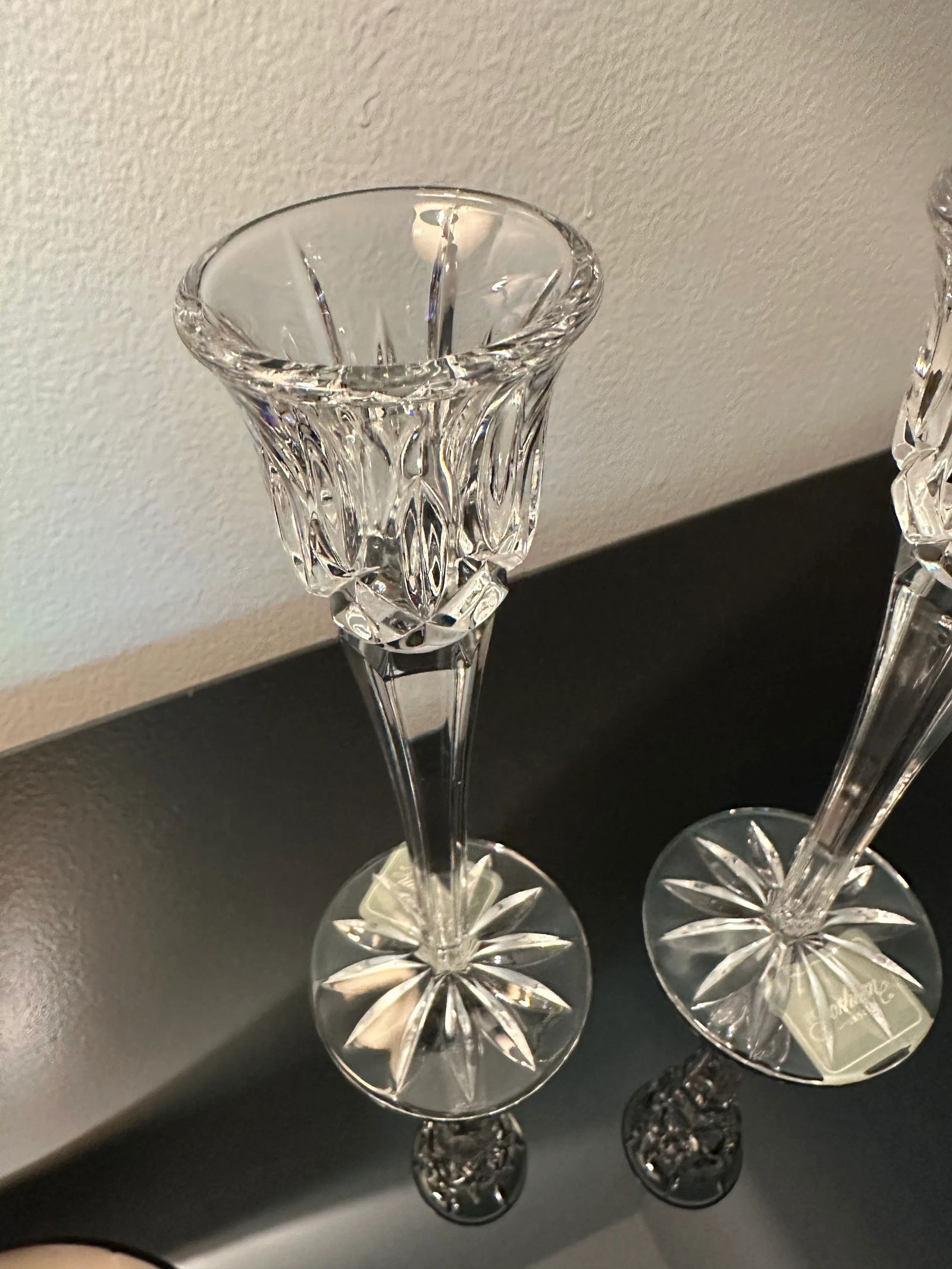 Late 20th Century Gorham Lady Anne Crystal Candlesticks- a Pair - 7