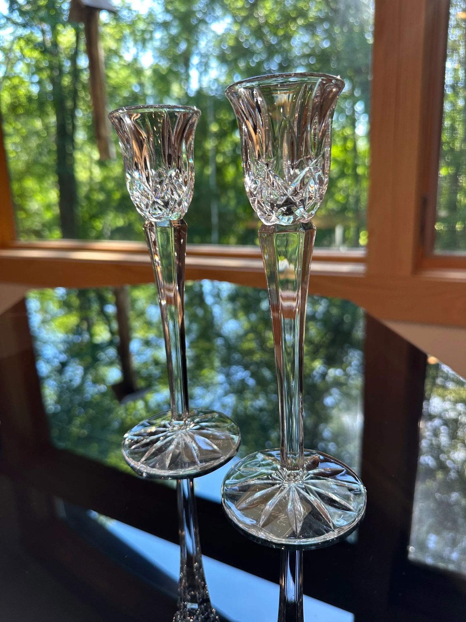 Late 20th Century Gorham Lady Anne Crystal Candlesticks- a Pair - 8