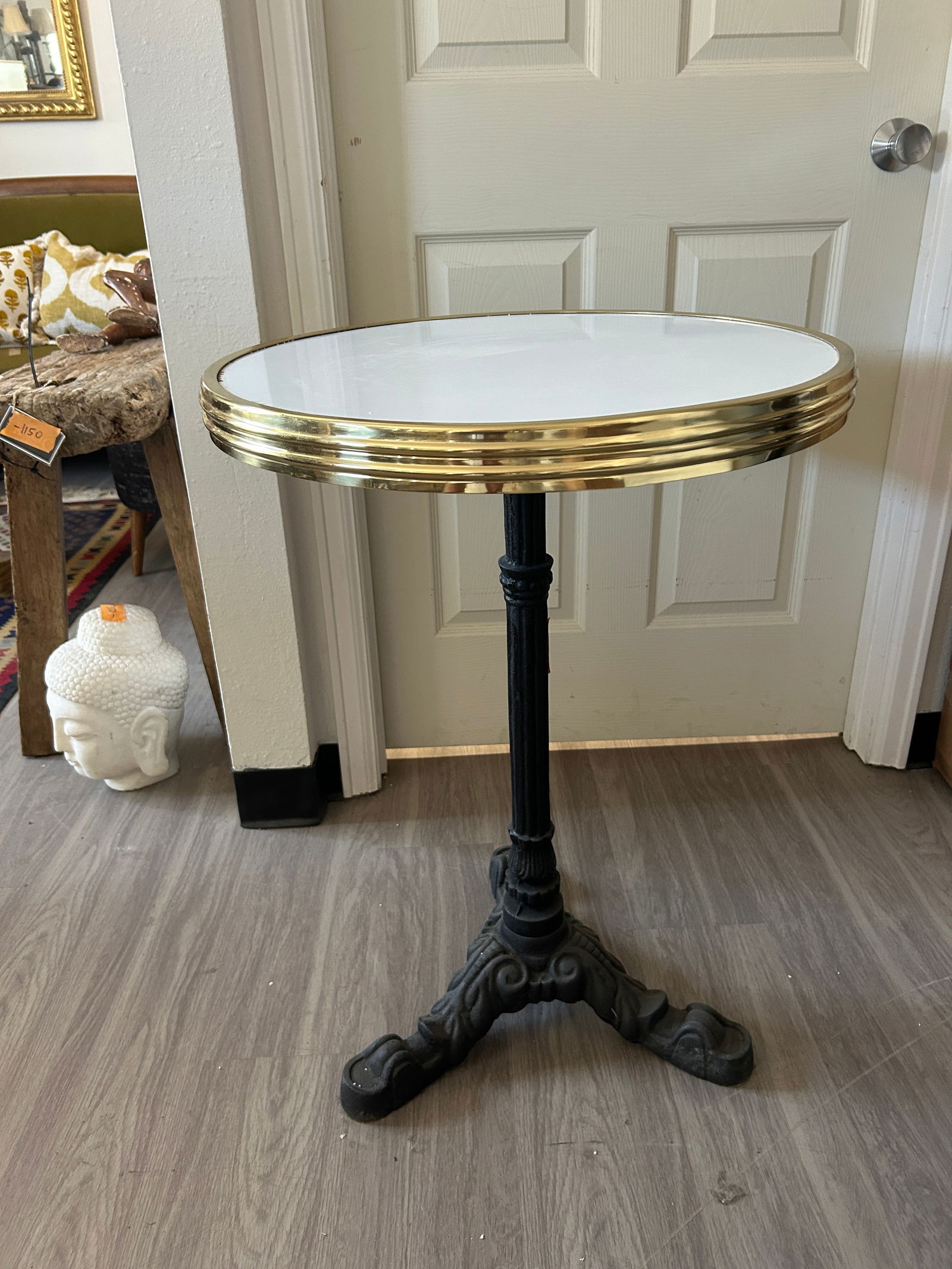 French Bistro Cast Iron Accent Side Table - 3