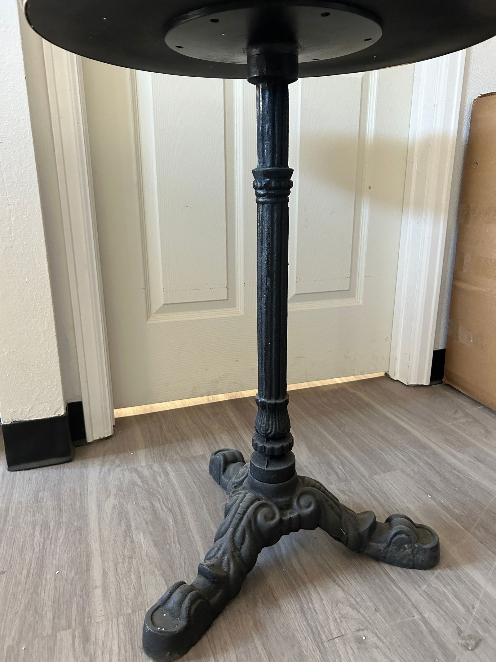 French Bistro Cast Iron Accent Side Table - 4