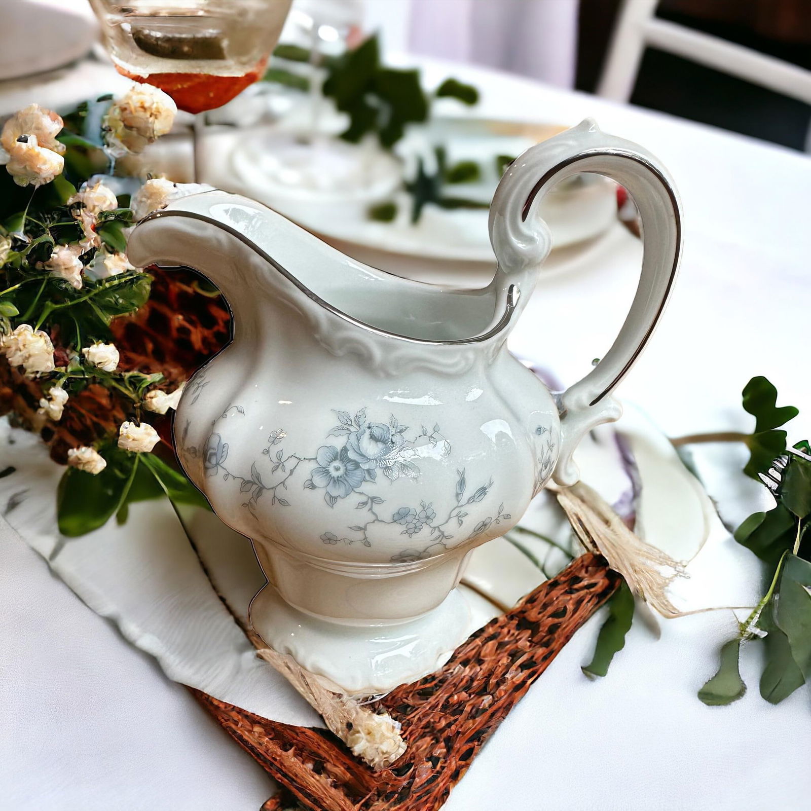 Johann Haviland Blue Garland Cream Pitcher - 5