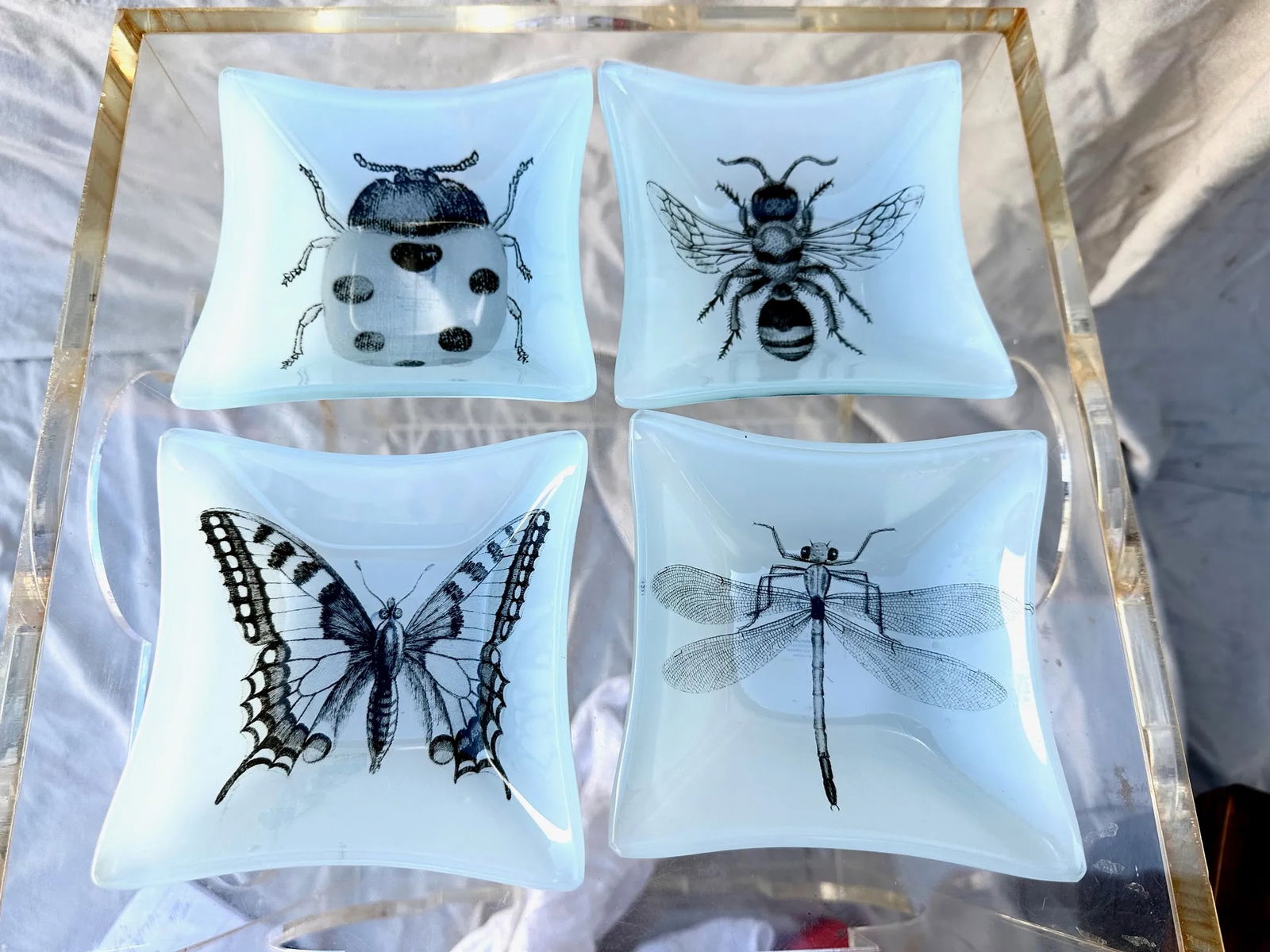 Set of 4 Glass Catchall Dishes - 7