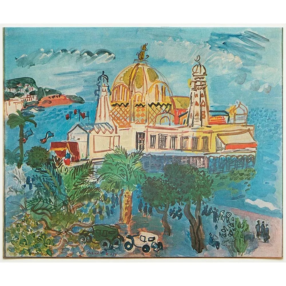 1970 After Raoul Dufy "The Casino of Nice", Full-Color Parisian Print - 2