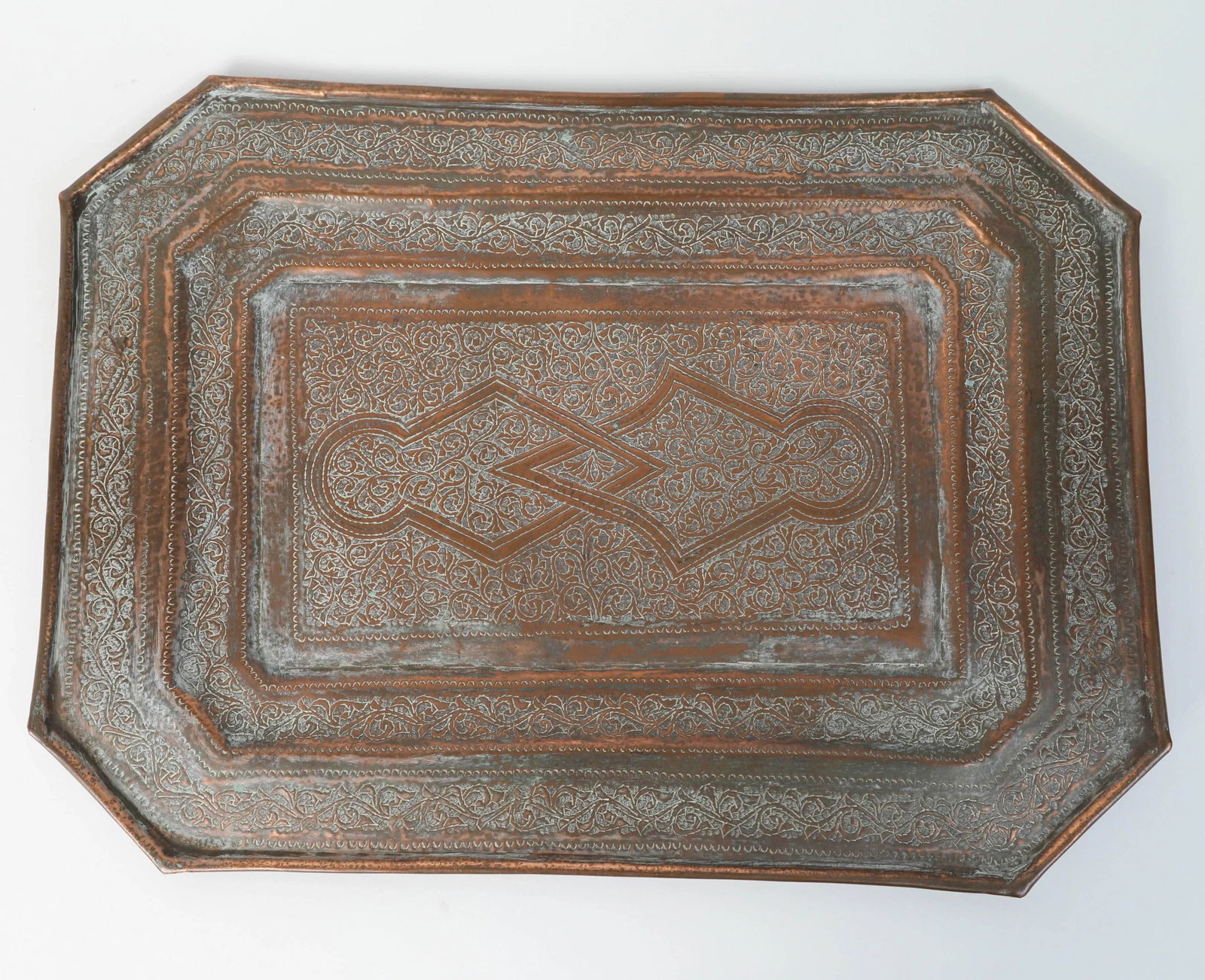 Middle Eastern Octagonal Moorish Copper Tray Charger - 3