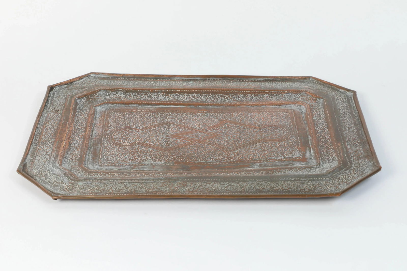 Middle Eastern Octagonal Moorish Copper Tray Charger - 6