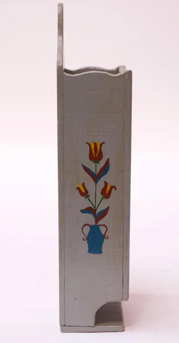 Antique Folk-Art Hand-Painted Letter Holder - 2