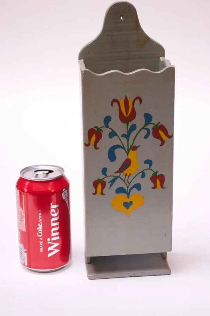 Antique Folk-Art Hand-Painted Letter Holder - 6
