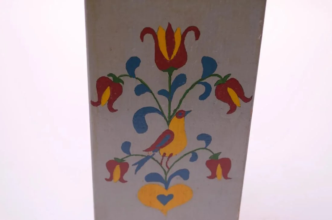 Antique Folk-Art Hand-Painted Letter Holder - 7
