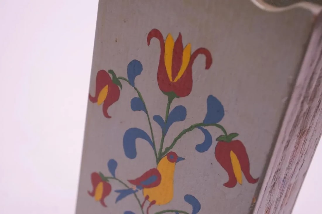 Antique Folk-Art Hand-Painted Letter Holder - 8