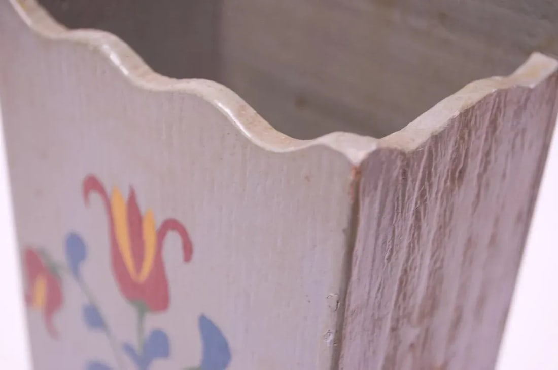 Antique Folk-Art Hand-Painted Letter Holder - 9