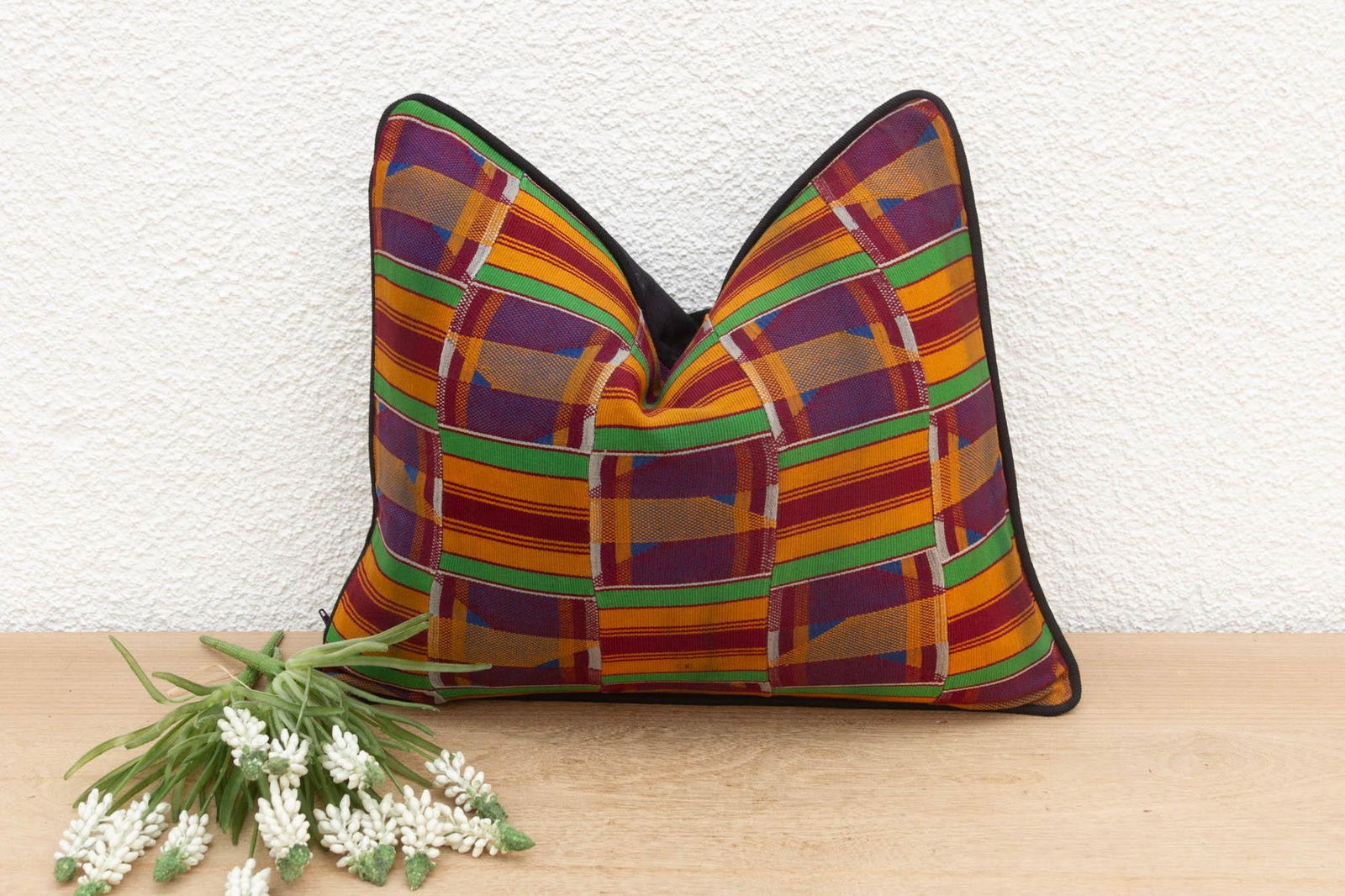 Baobab Vintage African Kente Pillow Cover - 7