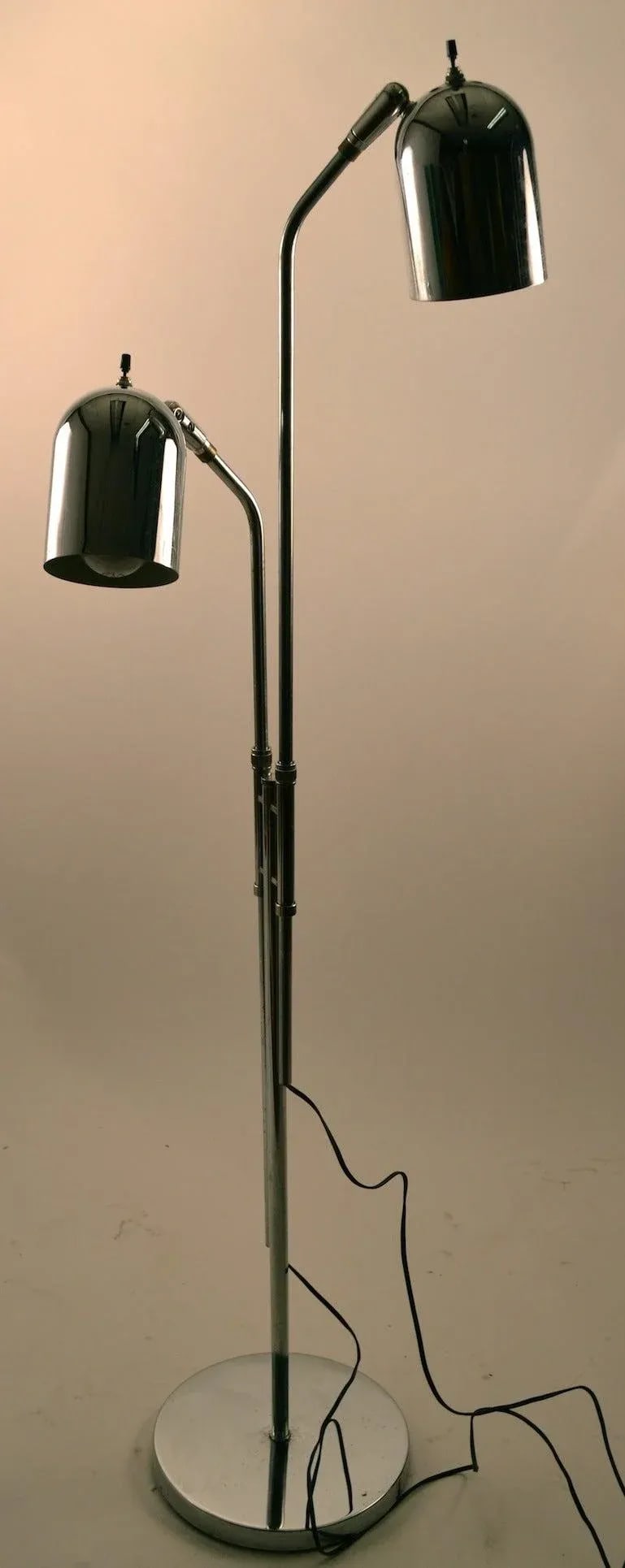 Adjustable Chrome Two Light Floor Lamp - 2