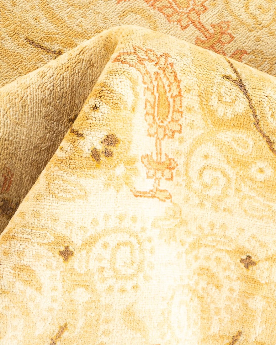 Eclectic, One-of-a-Kind Hand-Knotted Area Rug - Pink, 4' 0" x 6' 1" - 7