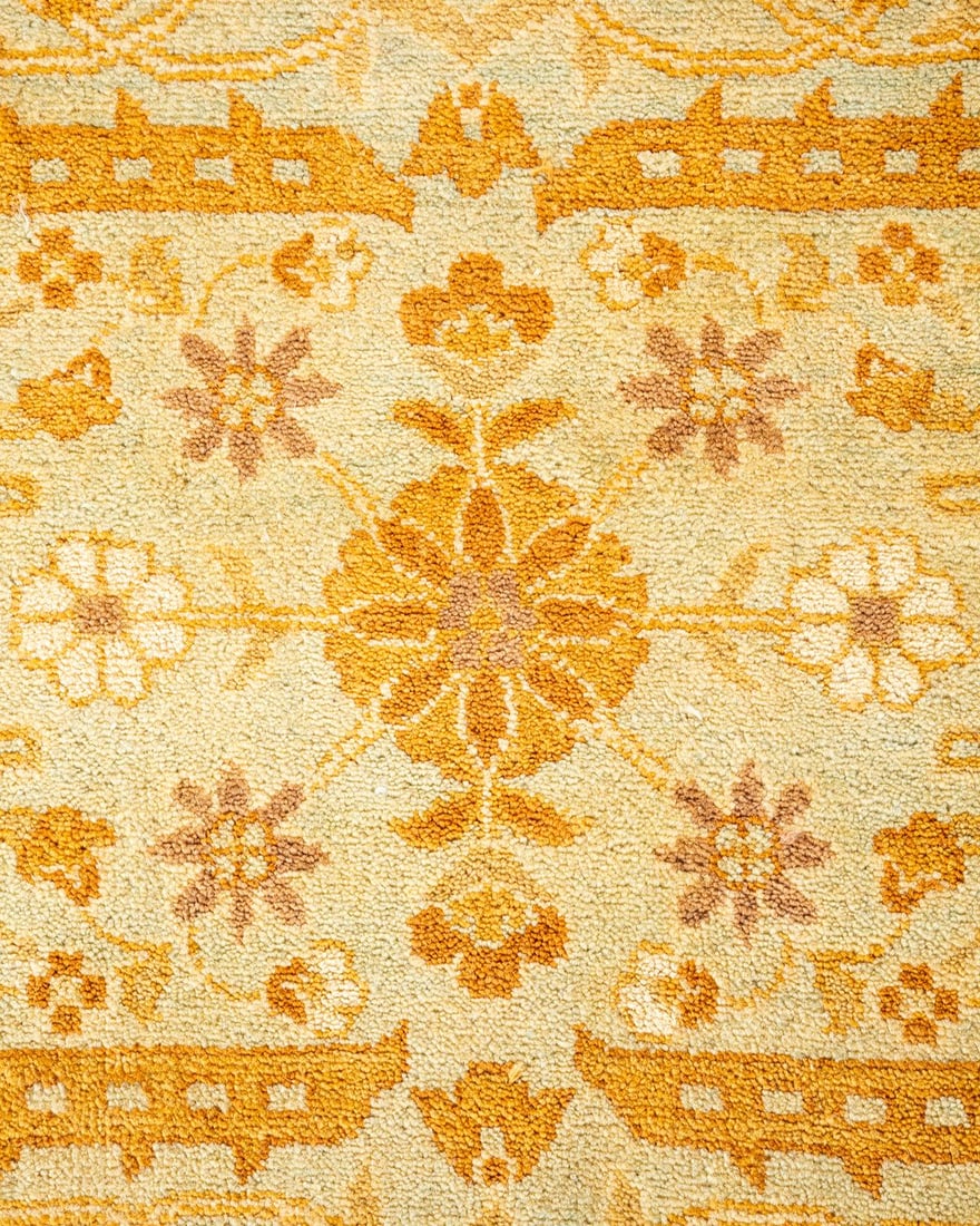 Ottoman, One-of-a-Kind Hand-Knotted Area Rug - Yellow, 4' 3" x 6' 4" - 3