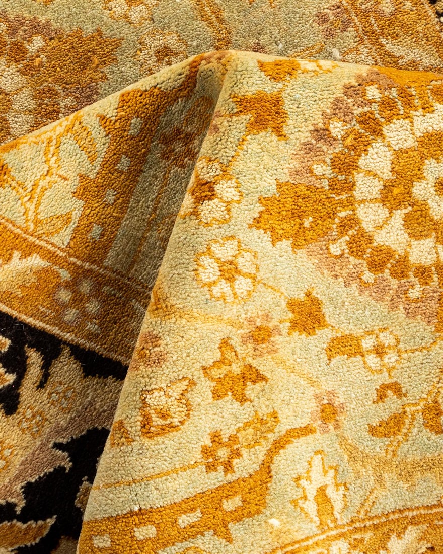 Ottoman, One-of-a-Kind Hand-Knotted Area Rug - Yellow, 4' 3" x 6' 4" - 7