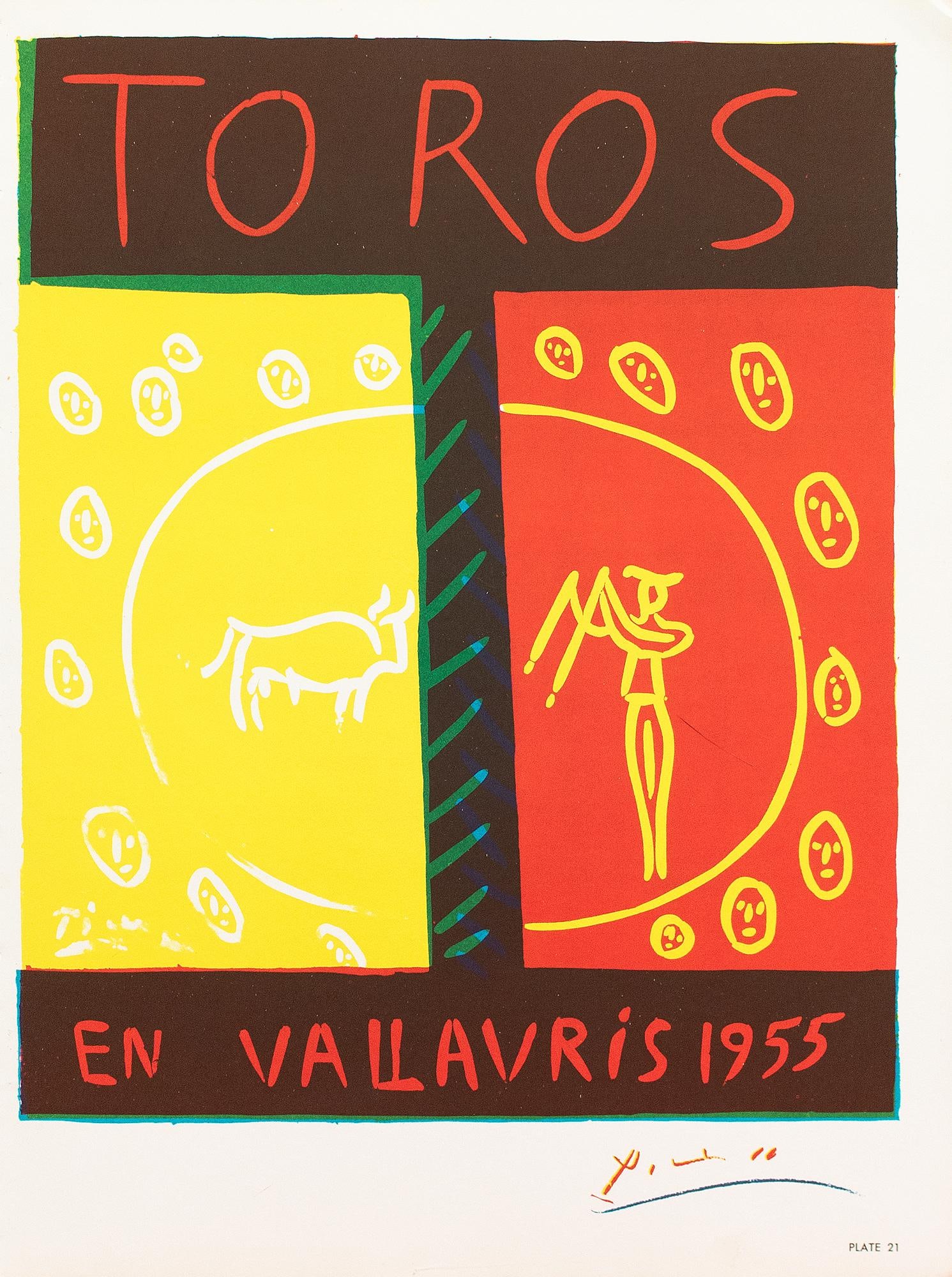 1957 After Pablo Picasso, Poster "Bulls in Vallauris 1955" - 2